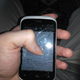 My first phone, the HTC Desire C, in all its cracked glory.